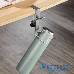 Microcase Ayarlanabilir Çift Başlı Masaya Monte Metal Taşıyıcı Çanta Kulaklık Poşet Eşya vb. Tutucu-AL4788 Siyah