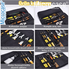 Microcase Motosiklet Bisiklet Elektrikli Araçlar ve Genel Kullanım için Katlanabilir Portatif Alet Çantası AL5514