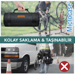 Microcase Motosiklet Bisiklet Elektrikli Araçlar ve Genel Kullanım için Katlanabilir Portatif Alet Çantası AL5514