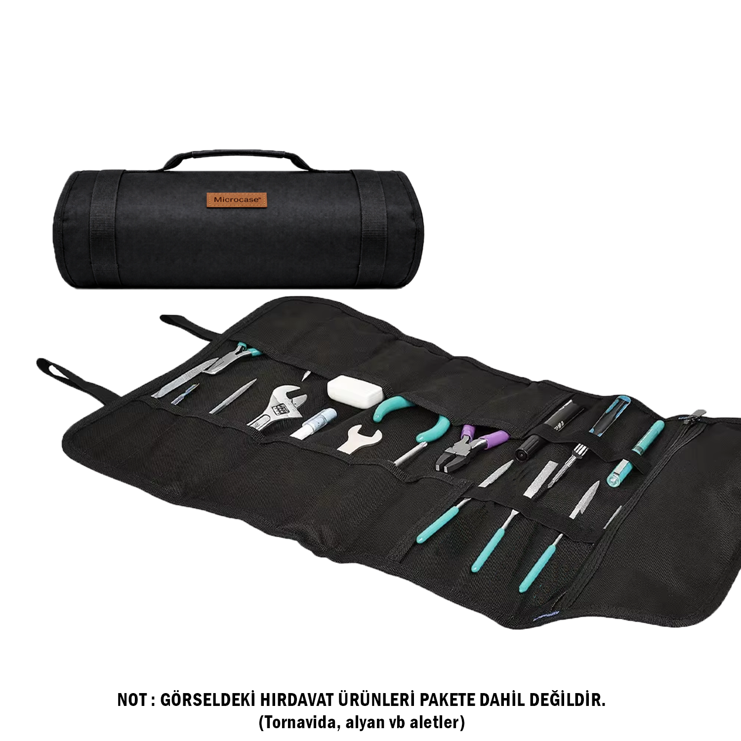 Microcase Motosiklet Bisiklet Elektrikli Araçlar ve Genel Kullanım için Katlanabilir Portatif Alet Çantası AL5514