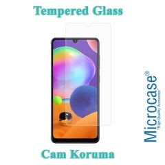 Microcase Samsung Galaxy A31 Tempered Glass Cam Ekran Koruma