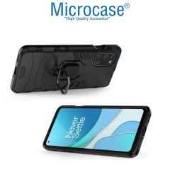 Microcase OnePlus 8T Batman Serisi Yüzük Standlı Armor Kılıf - Siyah