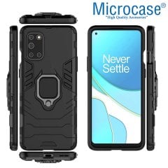 Microcase OnePlus 8T Batman Serisi Yüzük Standlı Armor Kılıf - Siyah