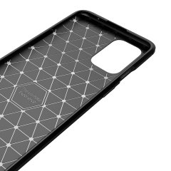 Microcase OnePlus 8T Brushed Carbon Fiber Silikon Kılıf - Siyah