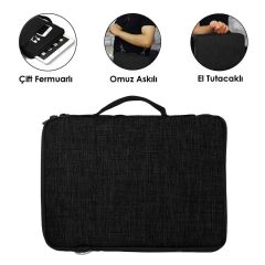 Microcase Lenovo Idea Tab 11 inch / K11 2.Jenerasyon Tablet Uyumlu Tablet Çanta+Türkçe Bluetooth Klavye+Mouse+Tablet Standı-Siyah AL8128