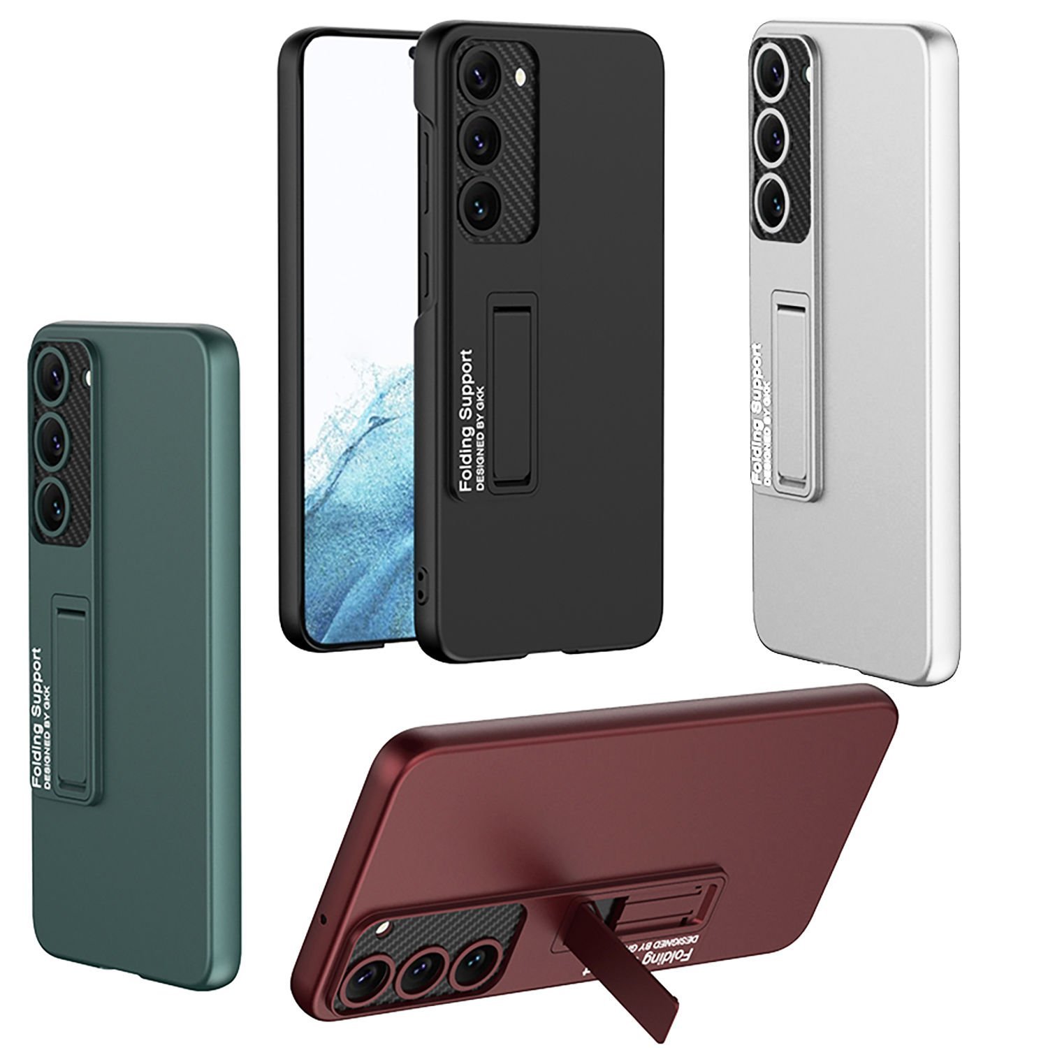 Microcase Samsung Galaxy S23 ile uyumlu Standlı Sert Plastik Mat Kılıf - AL3566