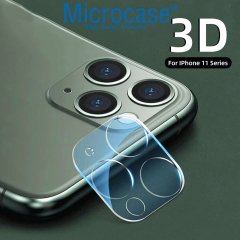 Microcase iPhone 11 Pro 3D Kamera Koruyucu Tempered Glass Şeffaf