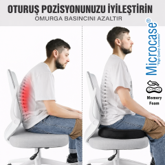 Microcase Ortopedik Memory Foam Basur Hemeroid Kuyruk Sokumu Minderi Yastığı AL5516