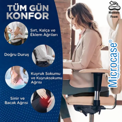 Microcase Ortopedik Memory Foam Basur Hemeroid Kuyruk Sokumu Minderi Yastığı AL5516