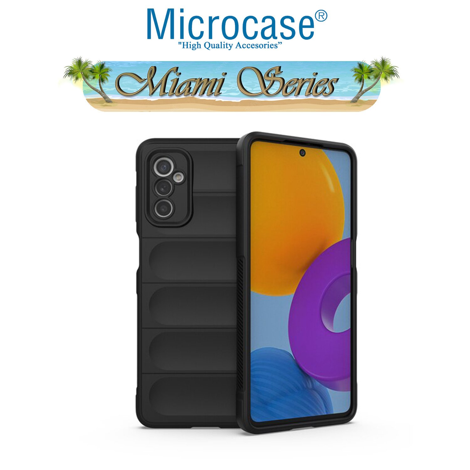 Microcase Samsung Galaxy M52 5G Miami Serisi Darbeye Dayanıklı Silikon Kılıf - Siyah