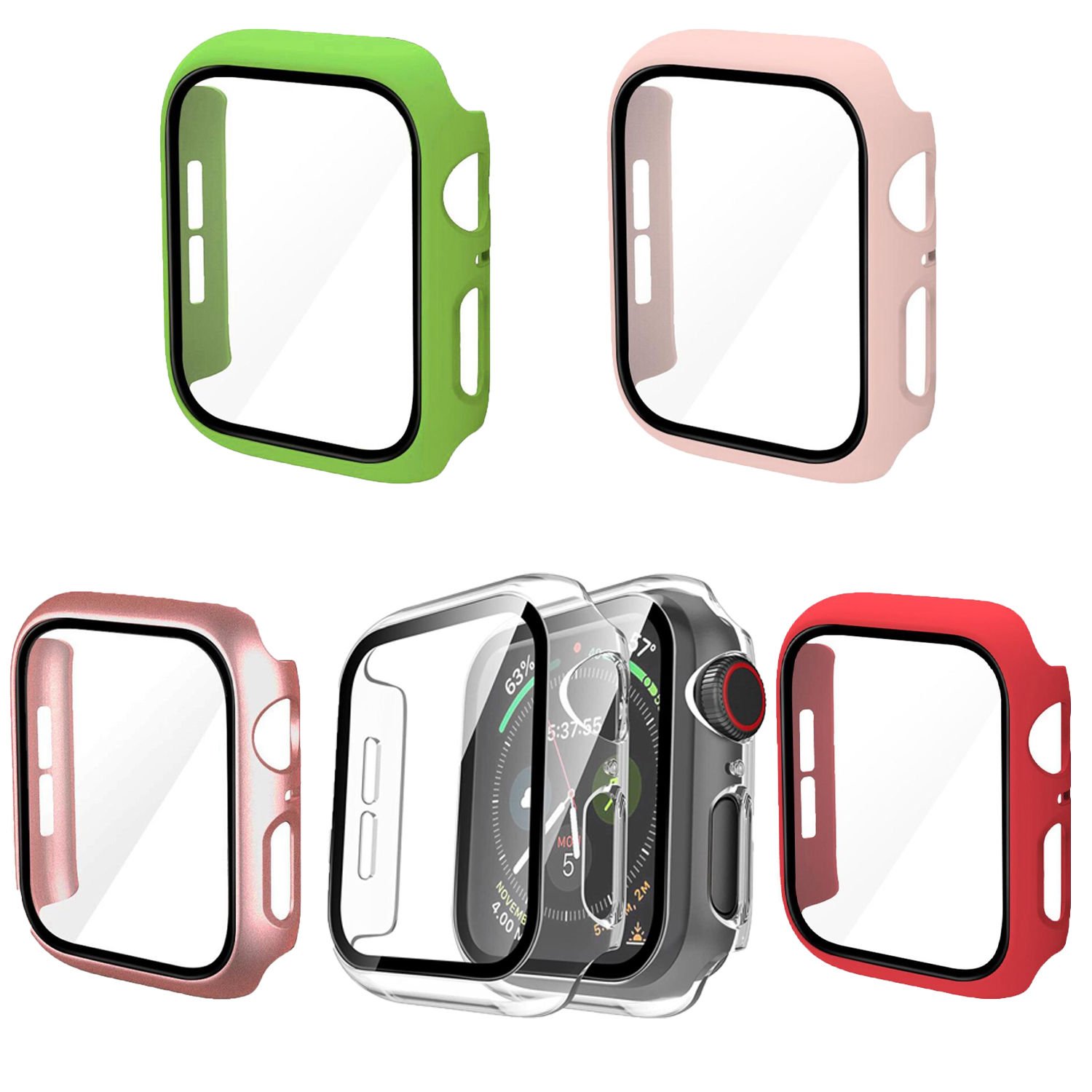 Microcase Apple Watch 8 45mm Ekran Korumalı Sert Rubber Kılıf - AL3173 Gümüş