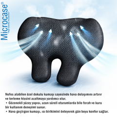 Microcase Ortopedik Memory Foam Nefes Alabilen Kumaş Oto ve Koltuk Bel Sırt Dayama Minderi AL5519