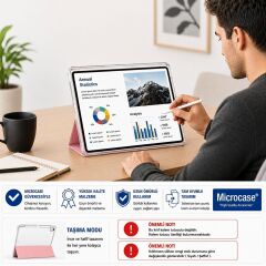 Microcase Honor Pad 10 12.1 inch Tablet ile Uyumlu 3 Kademeli Sleeve Serisi Standlı Kılıf - AL5578