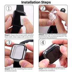 Microcase Apple Watch 7 41mm Ekran Korumalı Sert Slim Rubber Kılıf - Mat Lacivert