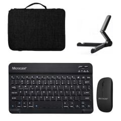 Microcase Honor Pad V9 11.5 inch Tablet Uyumlu Tablet Çanta+Türkçe Bluetooth Klavye+Mouse+Tablet Standı-Siyah AL8128