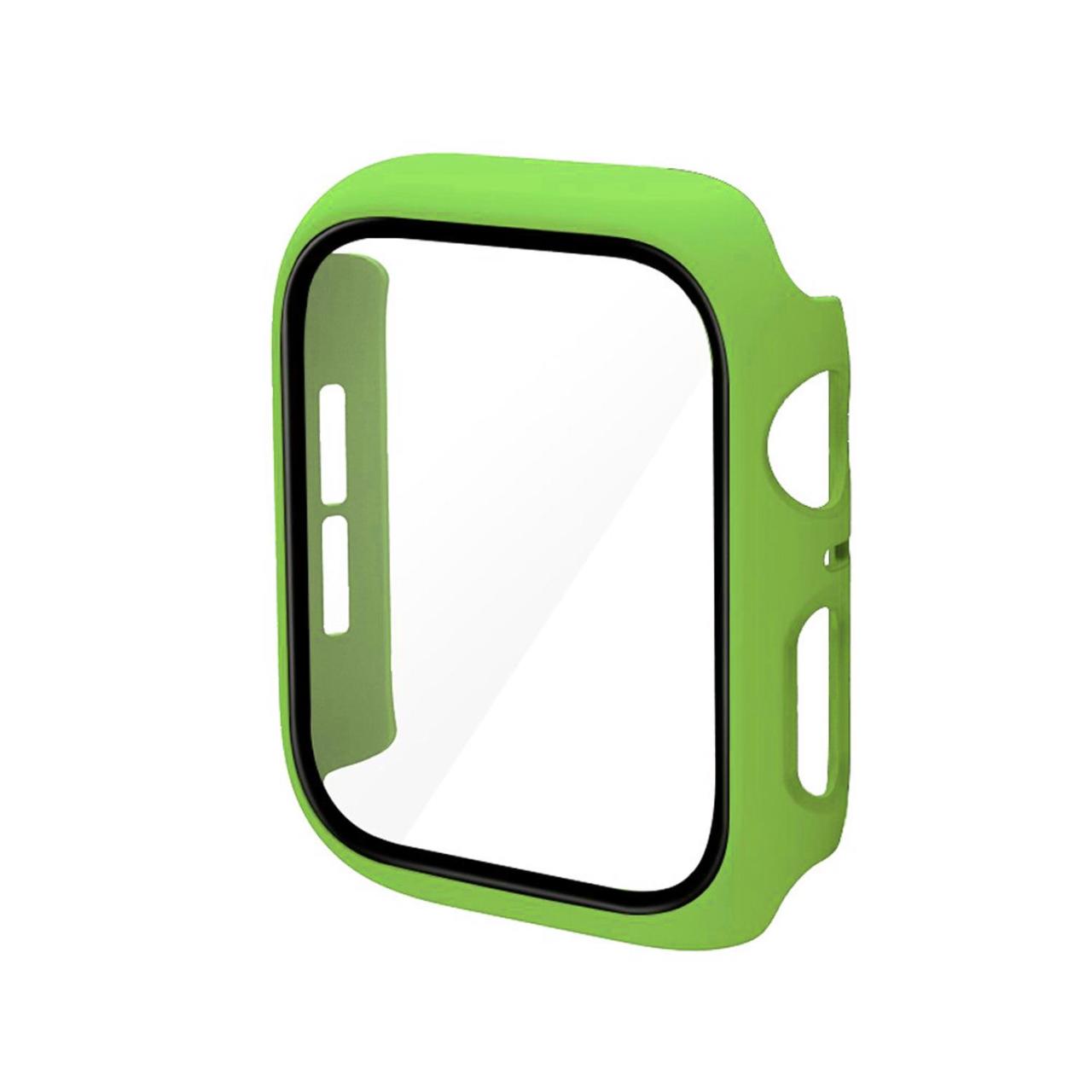 Microcase Apple Watch 7 41mm Ekran Korumalı Sert Slim Rubber Kılıf - Mat Yeşil