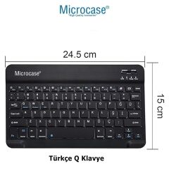 Microcase Samsung S10 FE Tablet Uyumlu Tablet Çanta+Türkçe Bluetooth Klavye+Mouse+Tablet Standı-Siyah AL8128