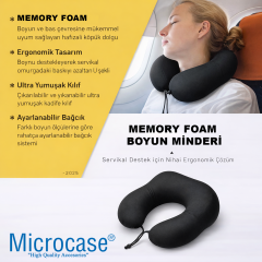 Microcase Ortopedik Memory Foam Nefes Alabilen Kumaş Boyun Destek Minderi AL5521