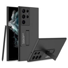 Microcase Samsung Galaxy S23 Ultra ile uyumlu Standlı Sert Plastik Mat Kılıf - AL3566