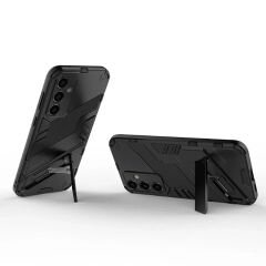 Microcase Samsung Galaxy S23 FE Matrix Serisi Armor Standlı Perfect Koruma Kılıf - Siyah AL3416