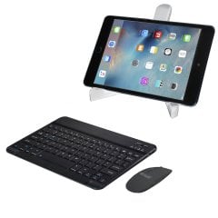 Microcase Huawei Mediapad T3 10 9.6 inch Bluetooth Klavye ve Mouse (TR Sticker)+Tablet Standı AL2765