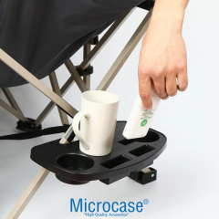 Microcase Taşınabilir Kamp Sandalyeleri için Çok Amaçlı Sehpa Bardaklık Telefon Tutucu- AL5279
