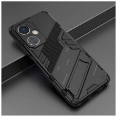Microcase OnePlus Nord CE 3 Lite Matrix Serisi Armor Standlı Perfect Koruma Kılıf - Siyah AL3416