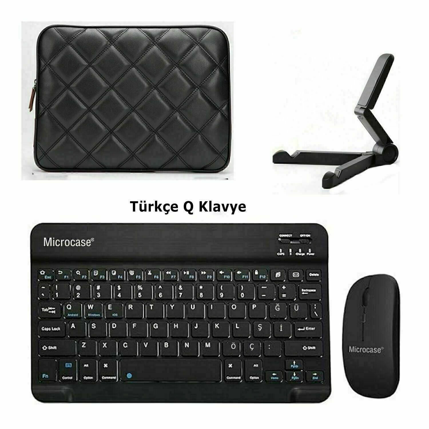 Microcase Honor MagicPad 4 12.3 inch ile uyumlu Çanta+Türkçe Bluetooth Klavye+Mouse+Tablet Standı-AL8124