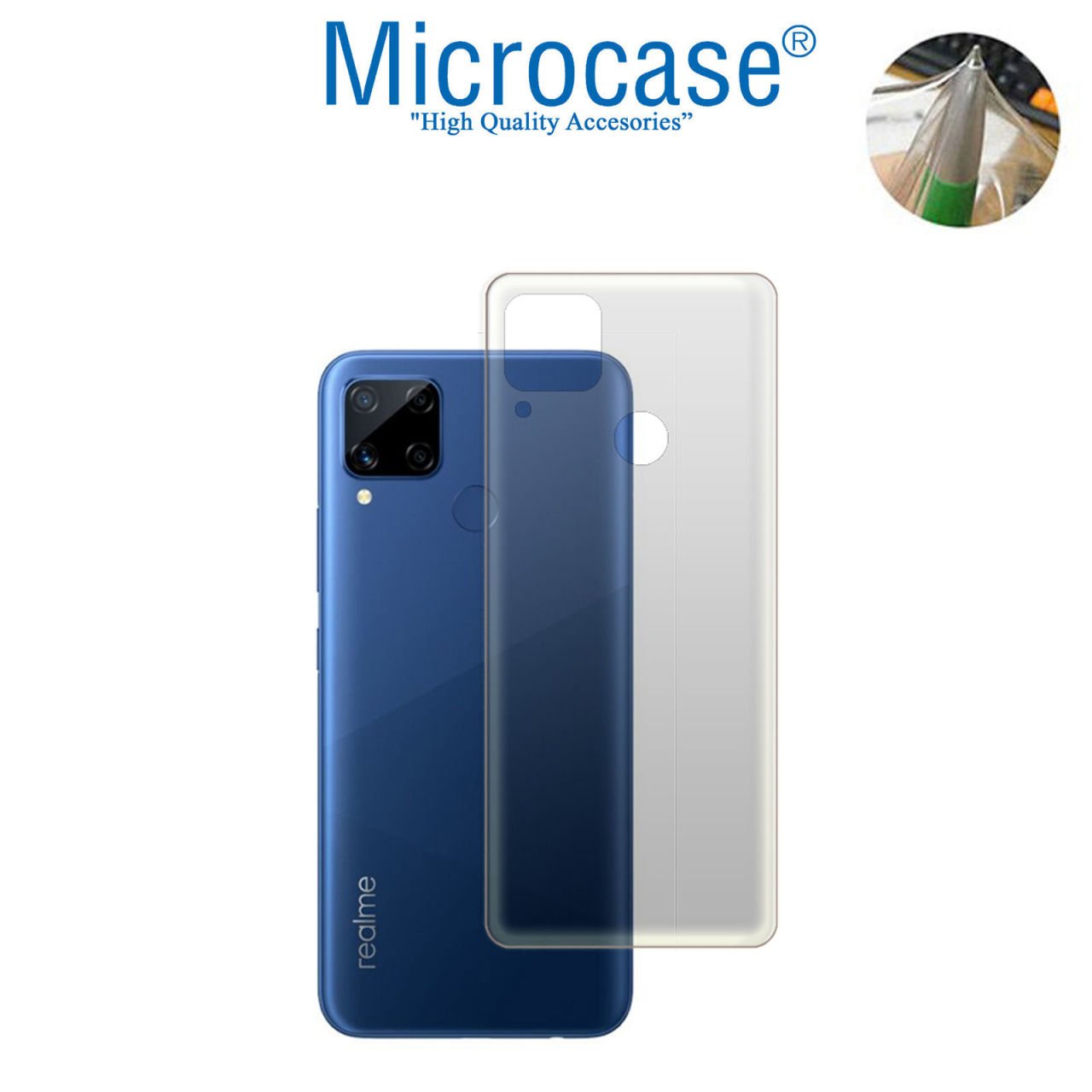 Microcase Realme C15 Full Arka Kaplama TPU Soft Koruma Filmi