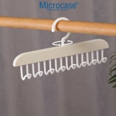 Microcase Dolap İçi Organizer Çok Amaçlı 8 Kancalı ve Yapışkanlı Kravat Sütyen Kıyafet Dolap Askısı-AL4504