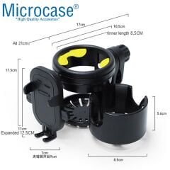 Microcase Bisiklet Bebek Arabası için Şişe Biberon Bardak ve Telefon Tutucu - AL4007