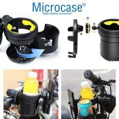 Microcase Bisiklet Bebek Arabası için Şişe Biberon Bardak ve Telefon Tutucu - AL4007