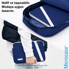 Microcase Samsung Galaxy P610 ile Uyumlu Çok Amaçlı Sleeve Tipi 10-11 inch Tablet Çantası Lacivert AL5538