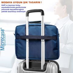 Microcase Huawei Matebook D14 için Macbook Çantası 2 Bölmeli AL4228 Lacivert Gri Krem