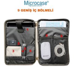 Microcase Samsung Galaxy Tab S7 FE SM-T733 12.4 inch Tabletler için Omuz Askılı El Tutacaklı Universal Sleeve Taşıma Çantası AL4346 Pembe Mavi Krem