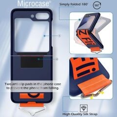 Microcase Samsung Galaxy Z Flip 7 Parmak Tutuculu Kayış Askılı Plastik Kılıf - AL3007