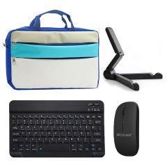 Microcase iPad Air 2 ile uyumlu Tablet Çanta+Bluetooth Klavye+Mouse+Tablet Standı Siyah-AL4840