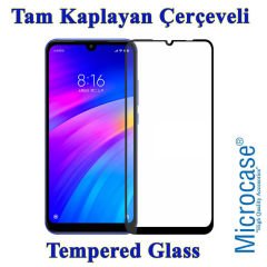 Microcase Xiaomi Redmi 7 Alfa Serisi Armor Standlı Perfect Koruma Kılıf + Tam Kaplayan Çerçeveli Cam - Siyah
