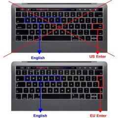 Microcase Macbook Air 13 M1 Chip A2337 Silikon Klavye Koruması EU Türkçe Şeffaf
