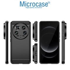 Microcase Xiaomi 14 Ultra  Brushed Carbon Fiber Silikon Kılıf - Siyah AL3332