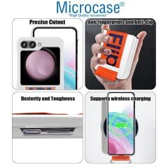 Microcase Samsung Galaxy Z Flip 7 FE/ Z Flip 6 Parmak Tutuculu Kayış Askılı Plastik Kılıf - AL3007