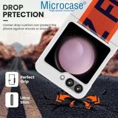Microcase Samsung Galaxy Z Flip 7 FE/ Z Flip 6 Parmak Tutuculu Kayış Askılı Plastik Kılıf - AL3007