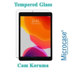 Microcase iPad 7.Nesil 10.2 2019 Delüx Serisi Universal Standlı Deri Kılıf - Kırmızı + Tempered Glass Cam Koruma