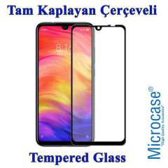 Microcase Xiaomi Redmi Note 7 Pro  Alfa Serisi Armor Standlı Perfect Koruma Kılıf + Tam Kaplayan Çerçeveli Cam - Siyah