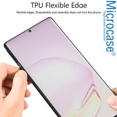 Microcase Samsung Galaxy Note 20 Ultra Fabrik Serisi Kumaş ve Deri Desen Kılıf - Gri