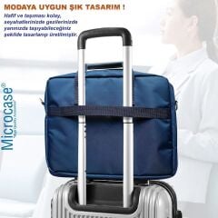 Microcase OnePlus Pad 4 13.2 inch ile uyumlu Tablet Çantası 2 Bölmeli AL4228 Lacivert Gri Krem