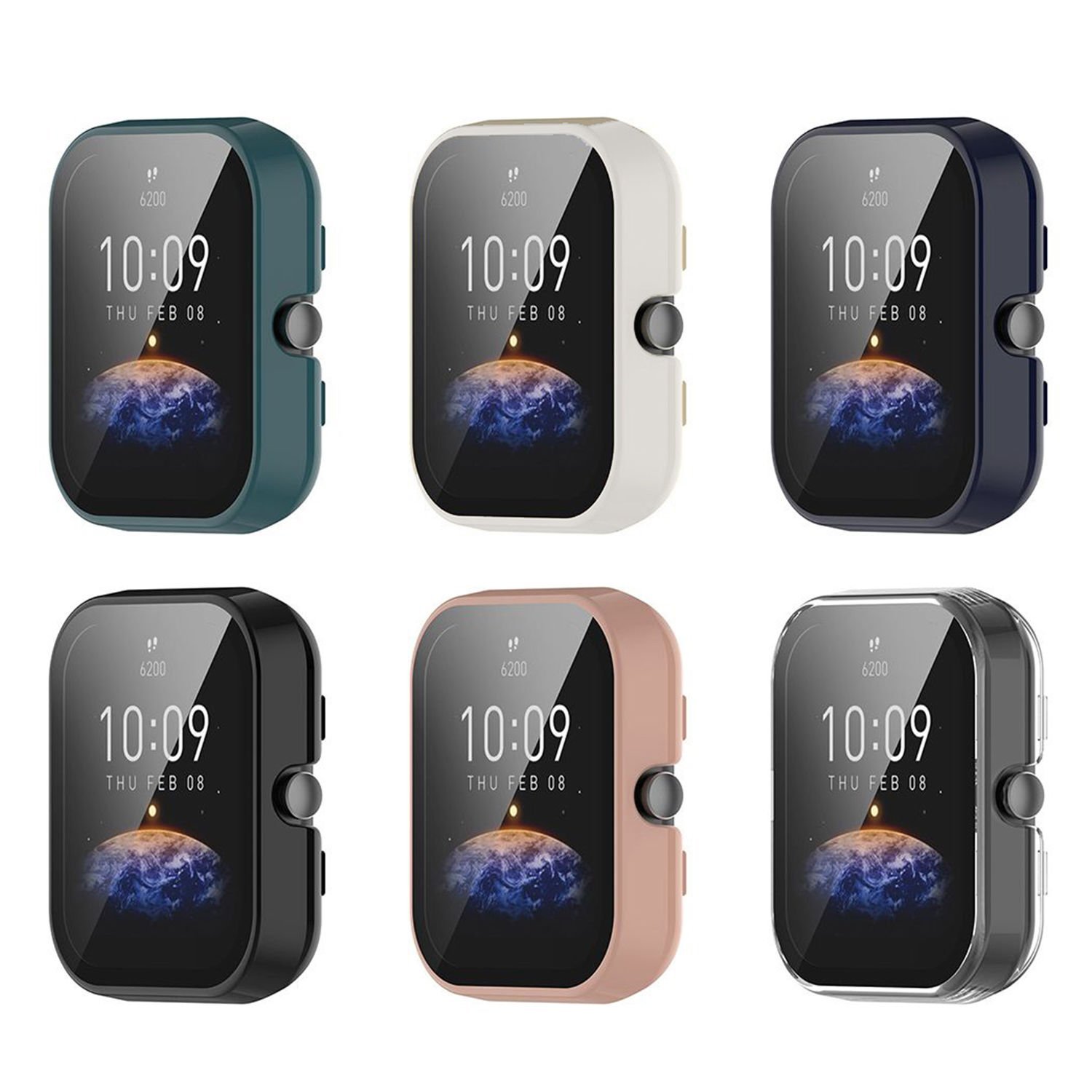 Microcase Amazfit Bip 3 Ekran Korumalı Sert Rubber Kılıf - AL3173