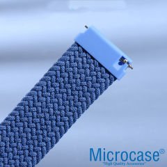 Microcase Amazfit Bip U Pro 40mm için 155 mm Esnek Hasır Örgü Kordon Kayış - KY33 Mavi