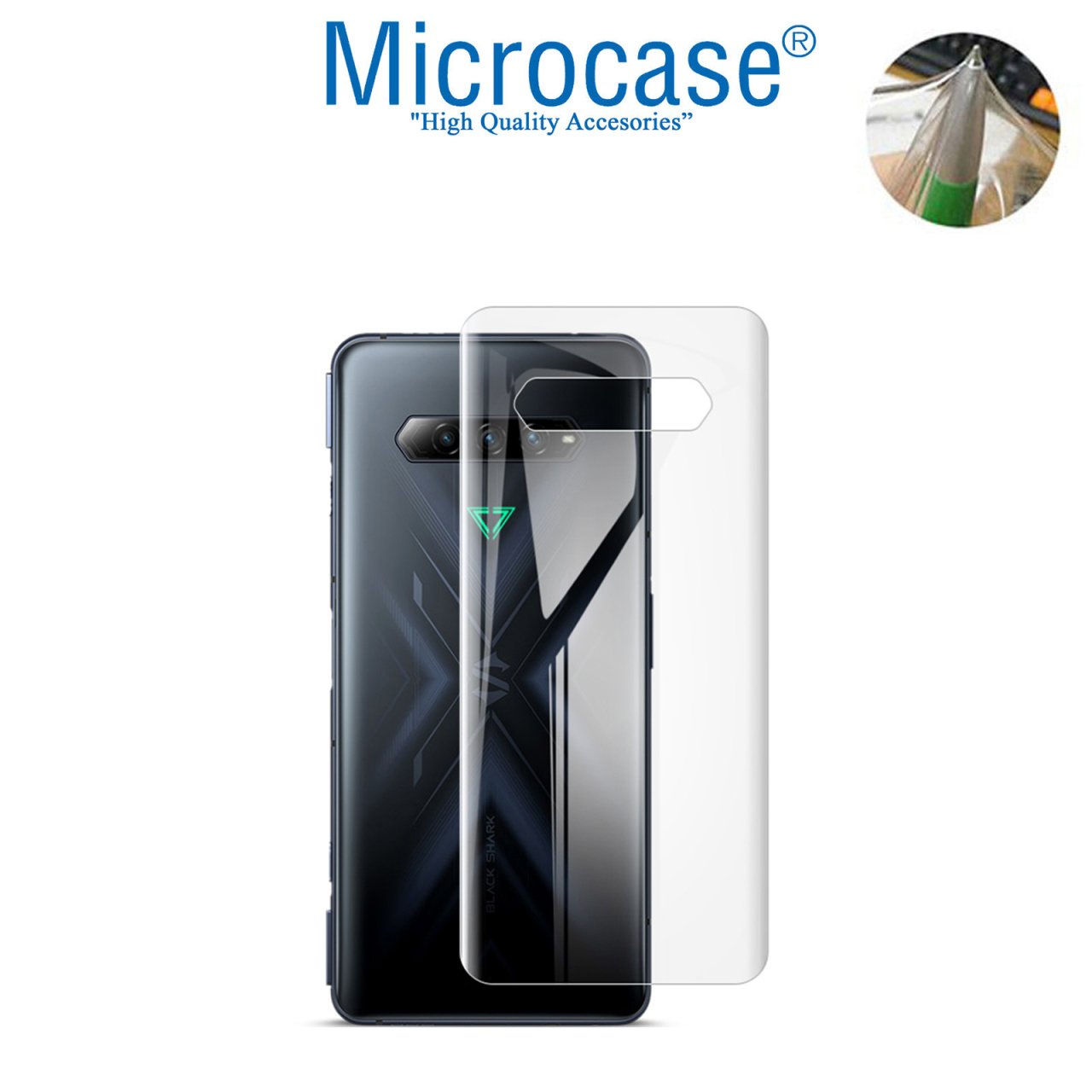 Microcase Xiaomi Black Shark 4 - Black Shark 4 Pro Full Arka Kaplama TPU Soft Koruma Filmi