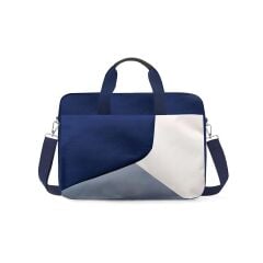 Microcase Samsung Active 4 Pro / Active 5 Pro 10.1'' ile uyumlu Tablet Çantası 2 Bölmeli AL4228 Lacivert Gri Krem